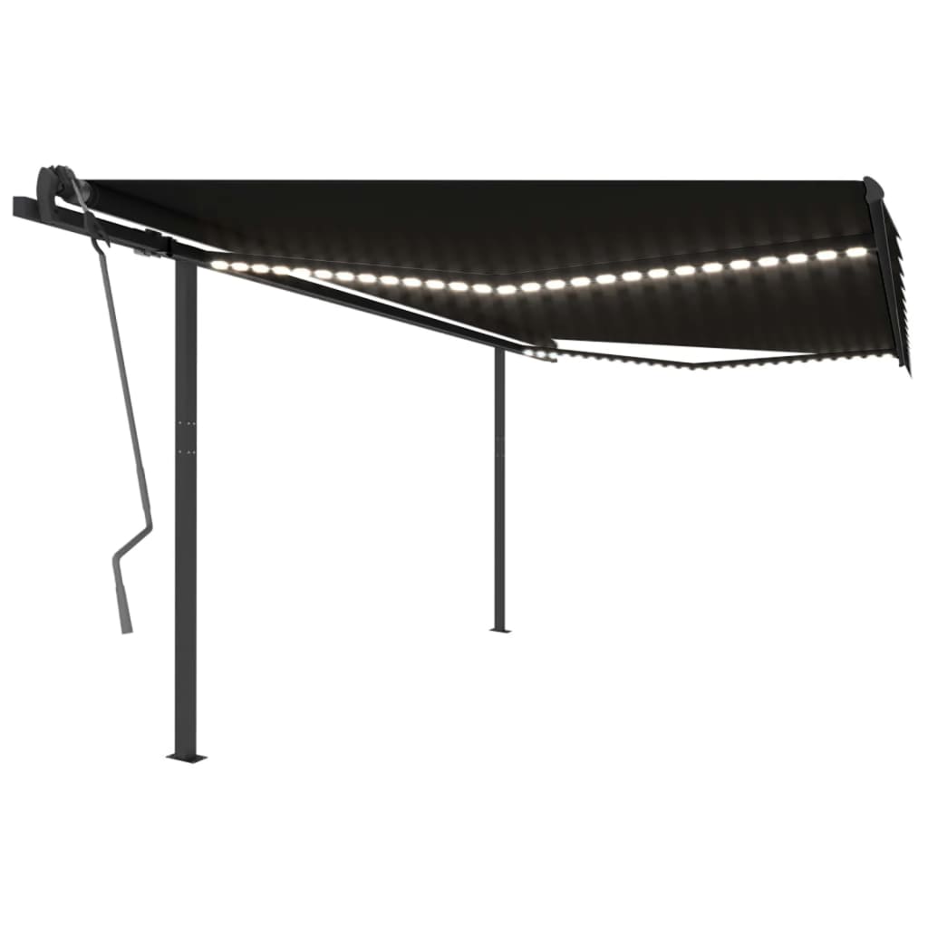 Toldo automático com LED e sensor de vento 4x3,5 m antracite