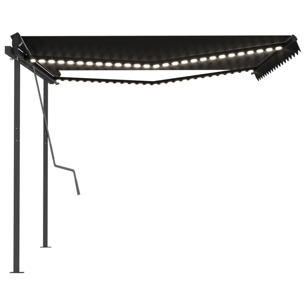 Toldo automático com LED e sensor de vento 4x3,5 m antracite - Image 5