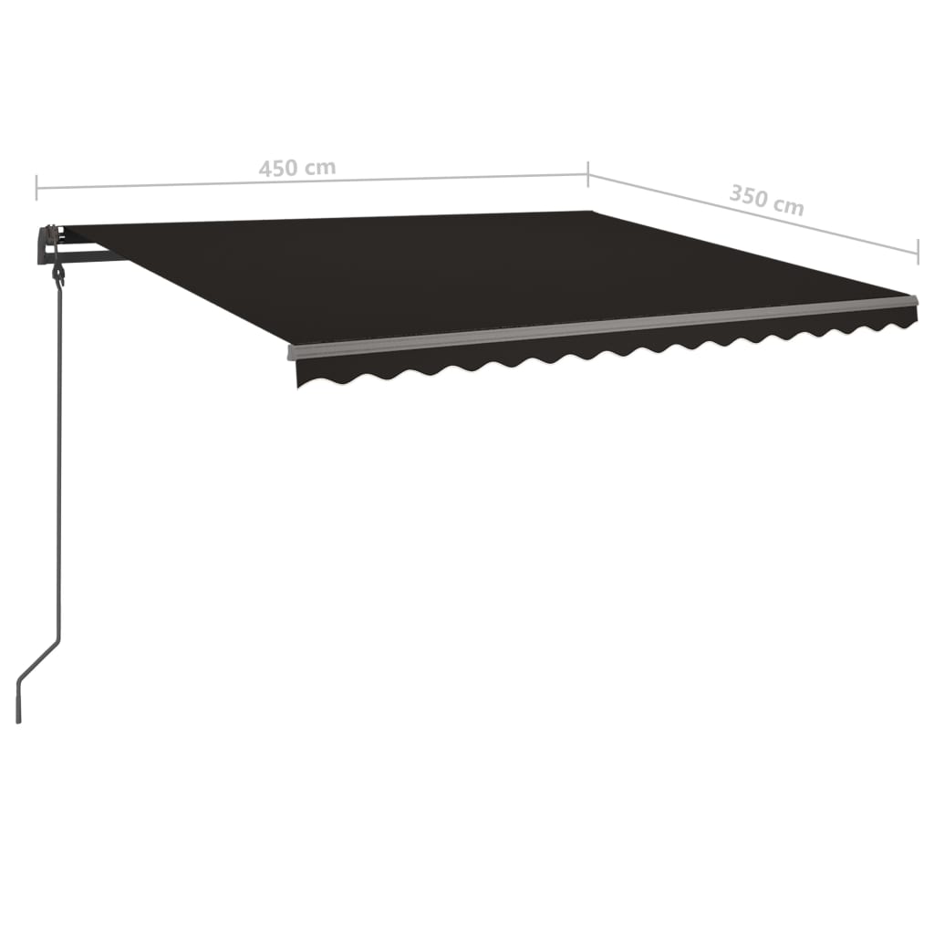 Toldo retrátil manual com postes 4,5x3,5 m antracite - Image 10