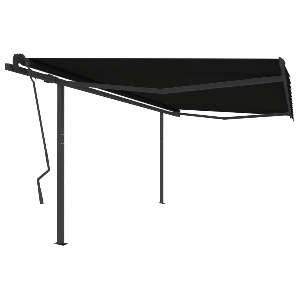 Toldo retrátil automático com postes 4,5x3,5 m antracite