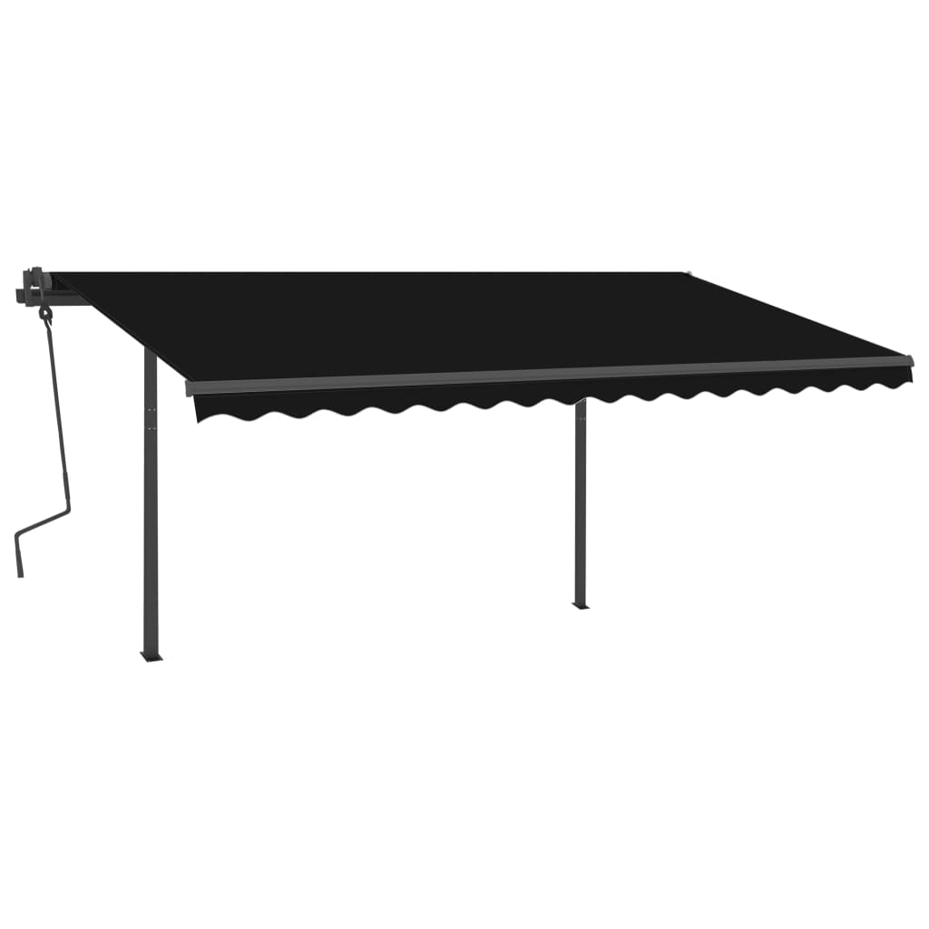Toldo retrátil automático com postes 4,5x3,5 m antracite - Image 2