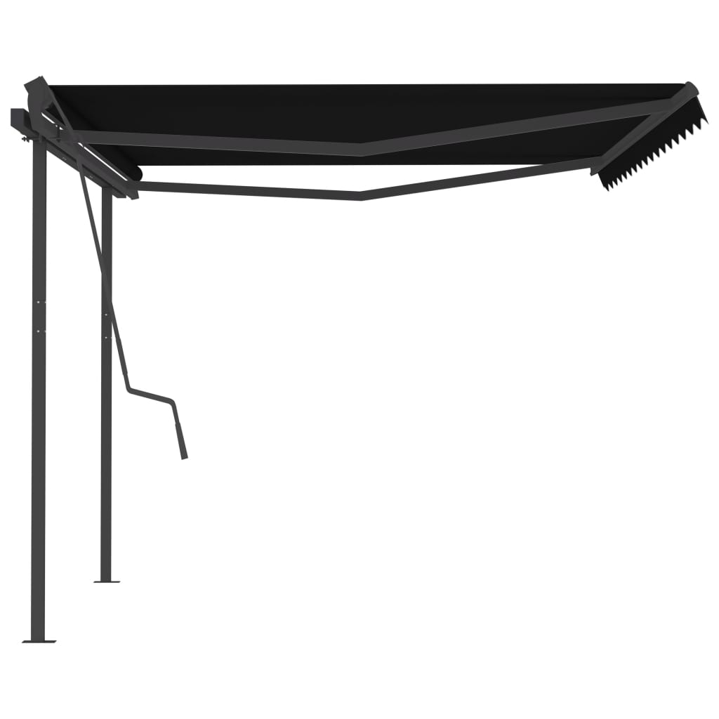 Toldo retrátil automático com postes 4,5x3,5 m antracite - Image 4