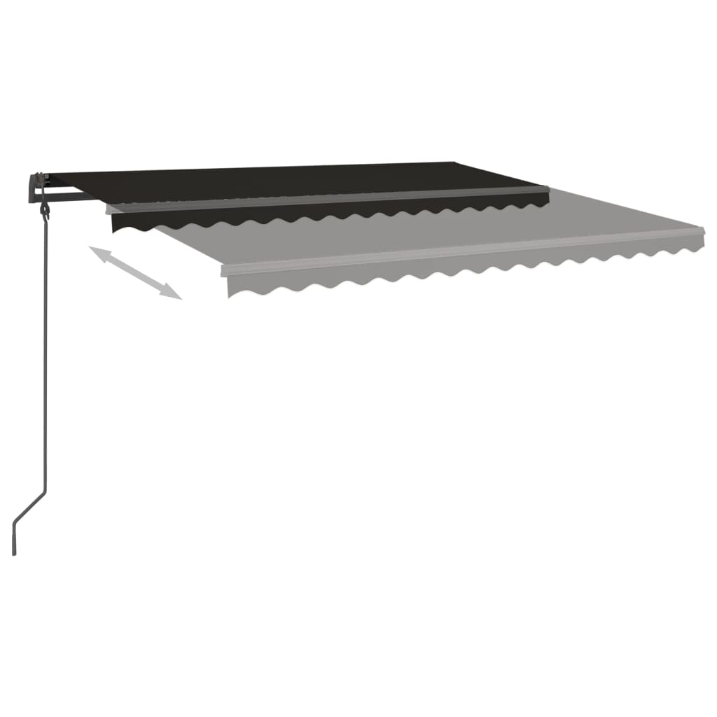 Toldo retrátil automático com postes 4,5x3,5 m antracite - Image 5