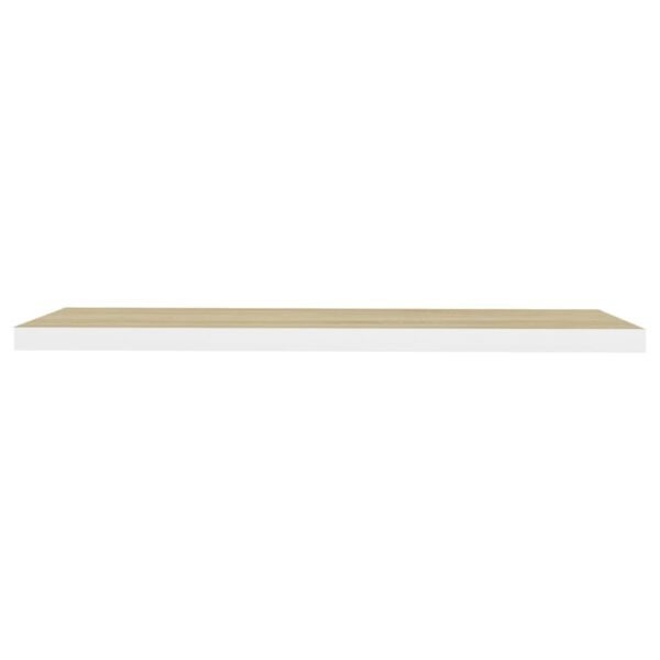 Prateleira parede suspensa 120x23,5x3,8cm MDF carvalho e branco - Image 3