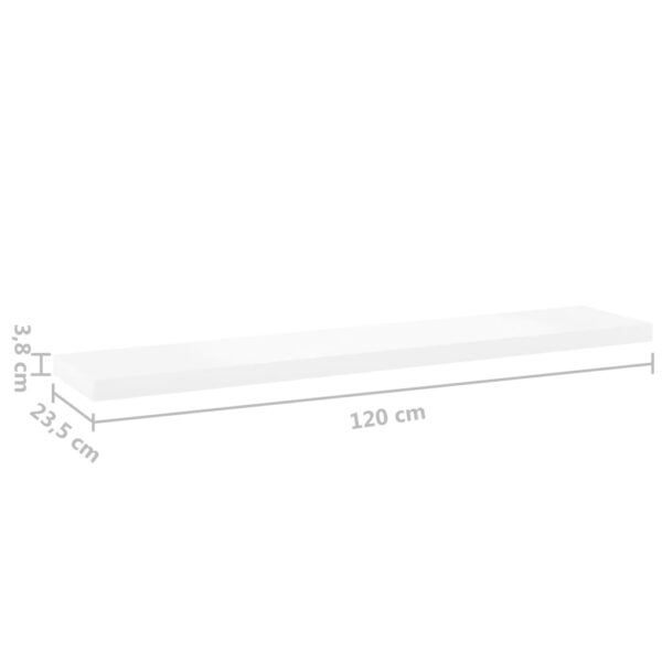 Prateleira parede suspensa 120x23,5x3,8cm MDF carvalho e branco - Image 6