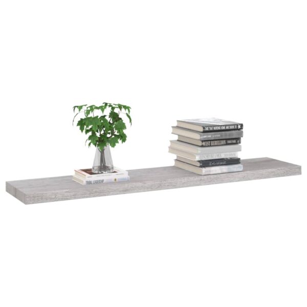Prateleiras de parede 4 pcs 120x23,5x3,8cm MDF cinzento-cimento - Image 2