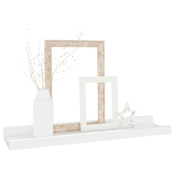 Prateleiras de parede 4 pcs 40x9x3 cm branco brilhante - Image 2