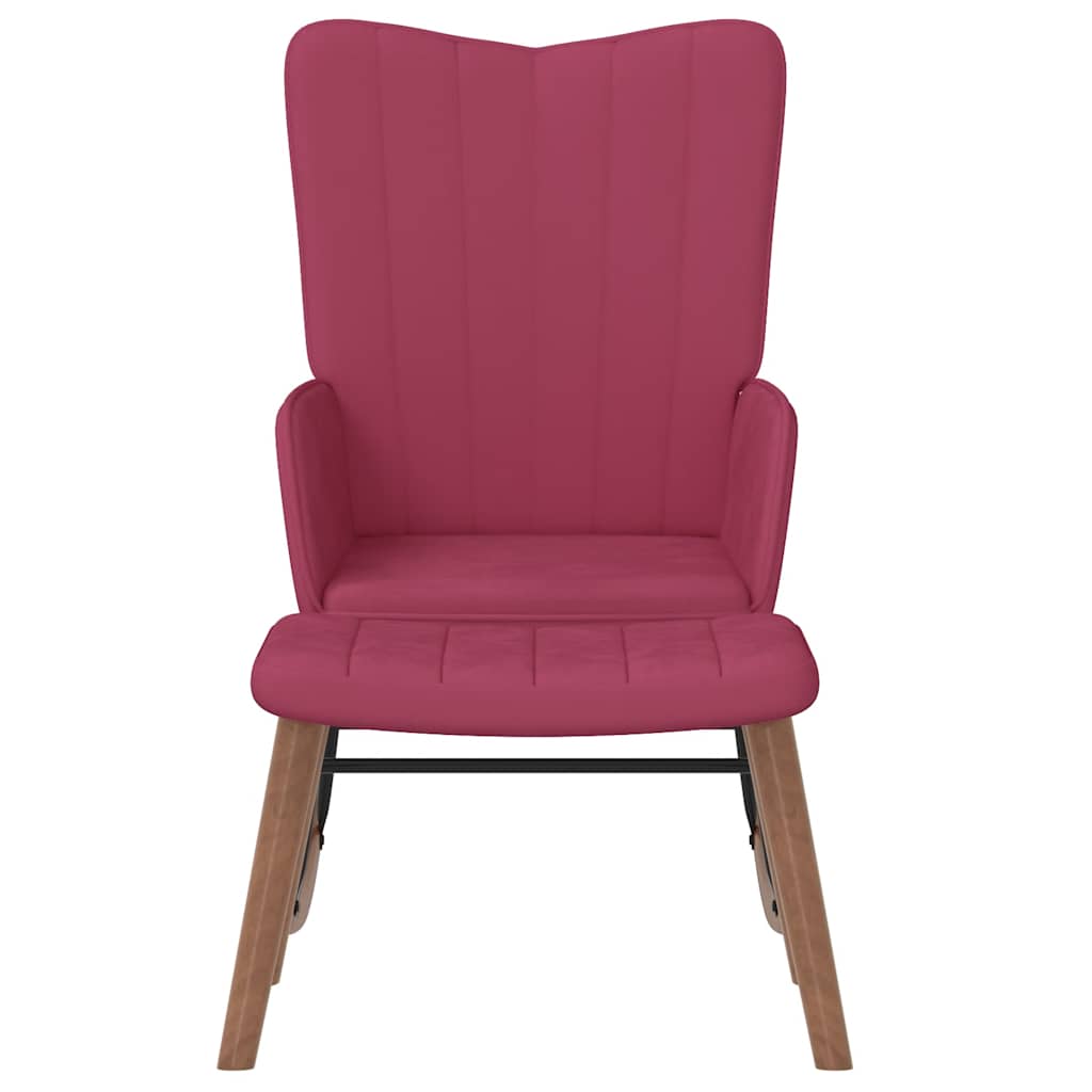 Cadeira de baloiço com banco veludo vermelho tinto - Image 2