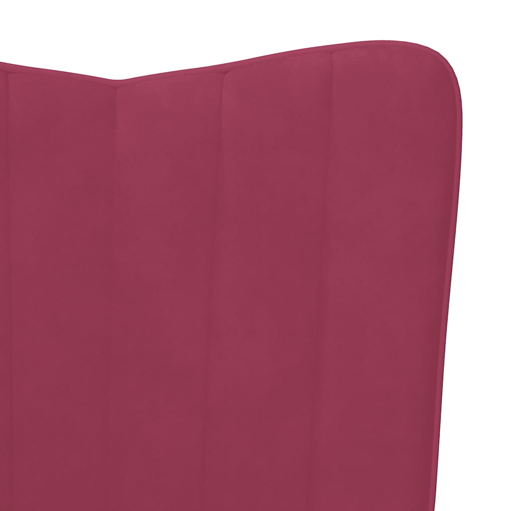 Cadeira de baloiço com banco veludo vermelho tinto - Image 7