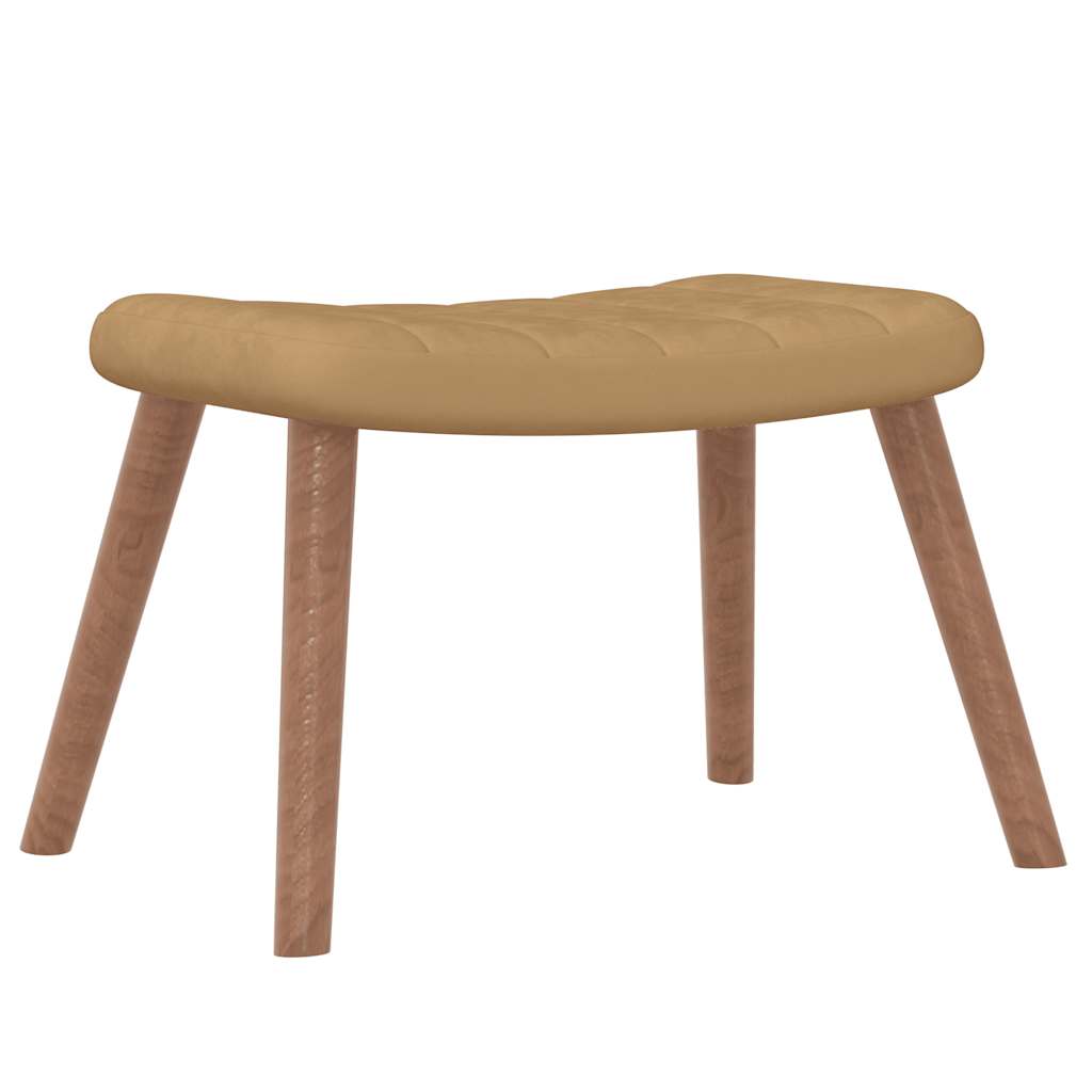 Cadeira de baloiço com banco veludo castanho - Image 3