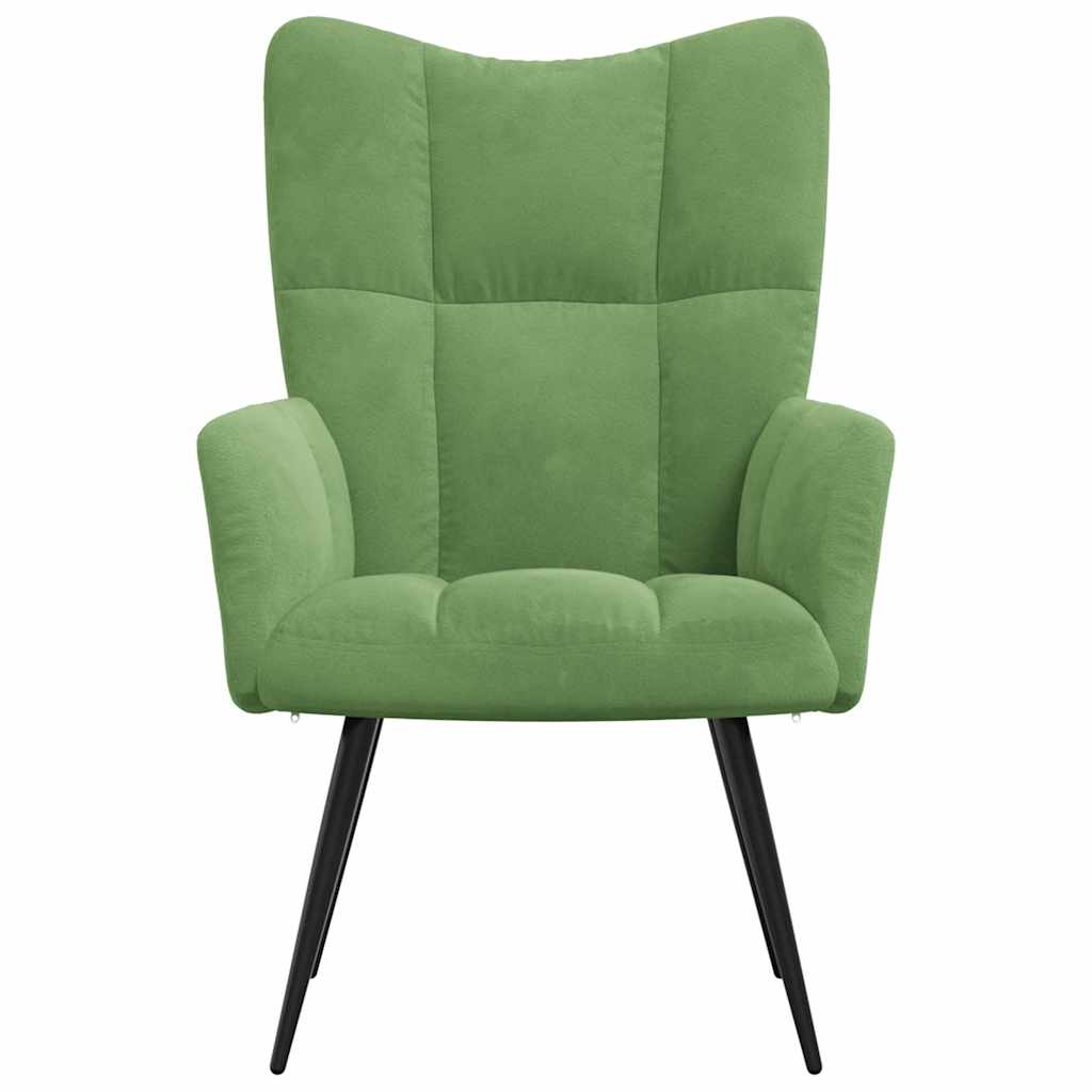 Cadeira de descanso veludo verde-claro - Image 2