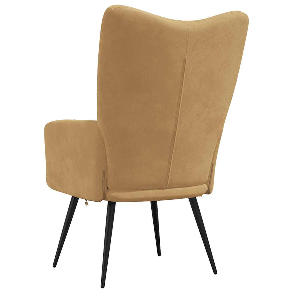 Cadeira de descanso veludo castanho - Image 4