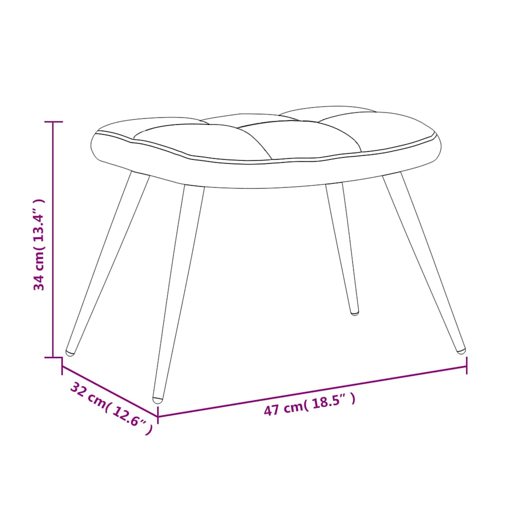 Cadeira de descanso com banco veludo rosa - Image 11