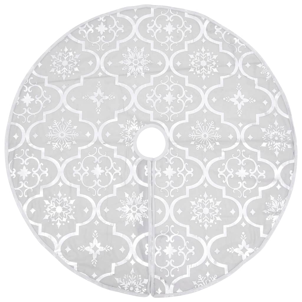 Saia de árvore de Natal luxuosa 122 cm com meia tecido branco - Image 2