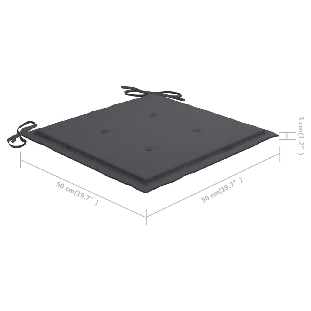 Cadeiras de jardim c/ almofadões antracite 6 pcs teca maciça - Image 10