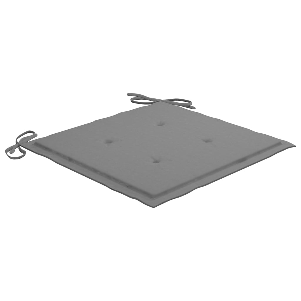 Cadeiras de jardim empilháveis c/ almofadões 4 pcs teca maciça - Image 8