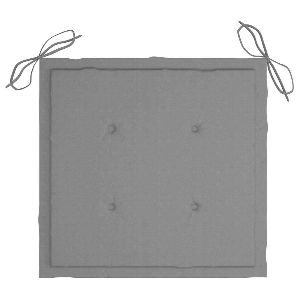 Cadeiras de jardim empilháveis c/ almofadões 4 pcs teca maciça - Image 9