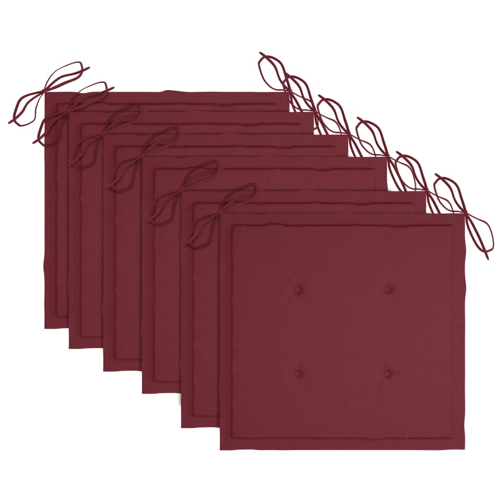 Cadeiras de jardim dobráveis c/ almofadões 6 pcs acácia maciça - Image 9