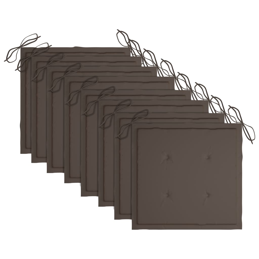 Cadeiras de jardim dobráveis 8 pcs c/ almofadões acácia maciça - Image 9