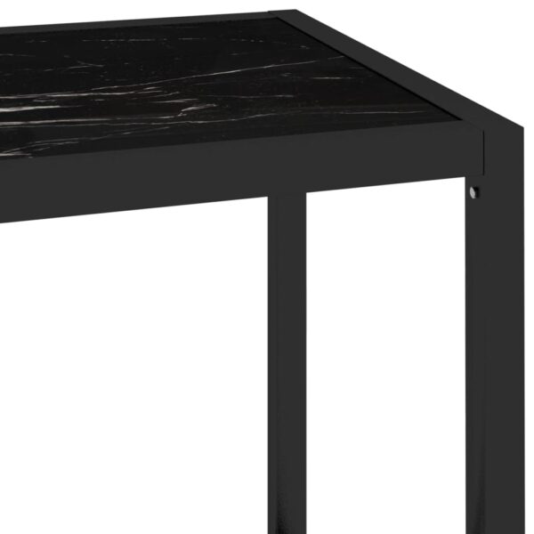 Estante 100x36x90 cm vidro temperado transparente/mármore preto - Image 5