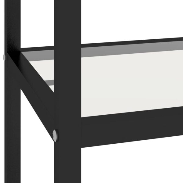 Estante 100x36x90 cm vidro temperado transparente/mármore preto - Image 6