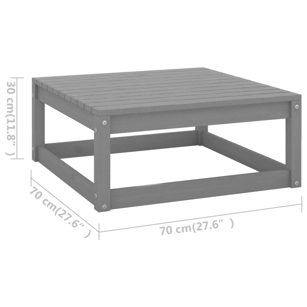 5 pcs conjunto lounge de jardim pinho maciço cinzento - Image 11
