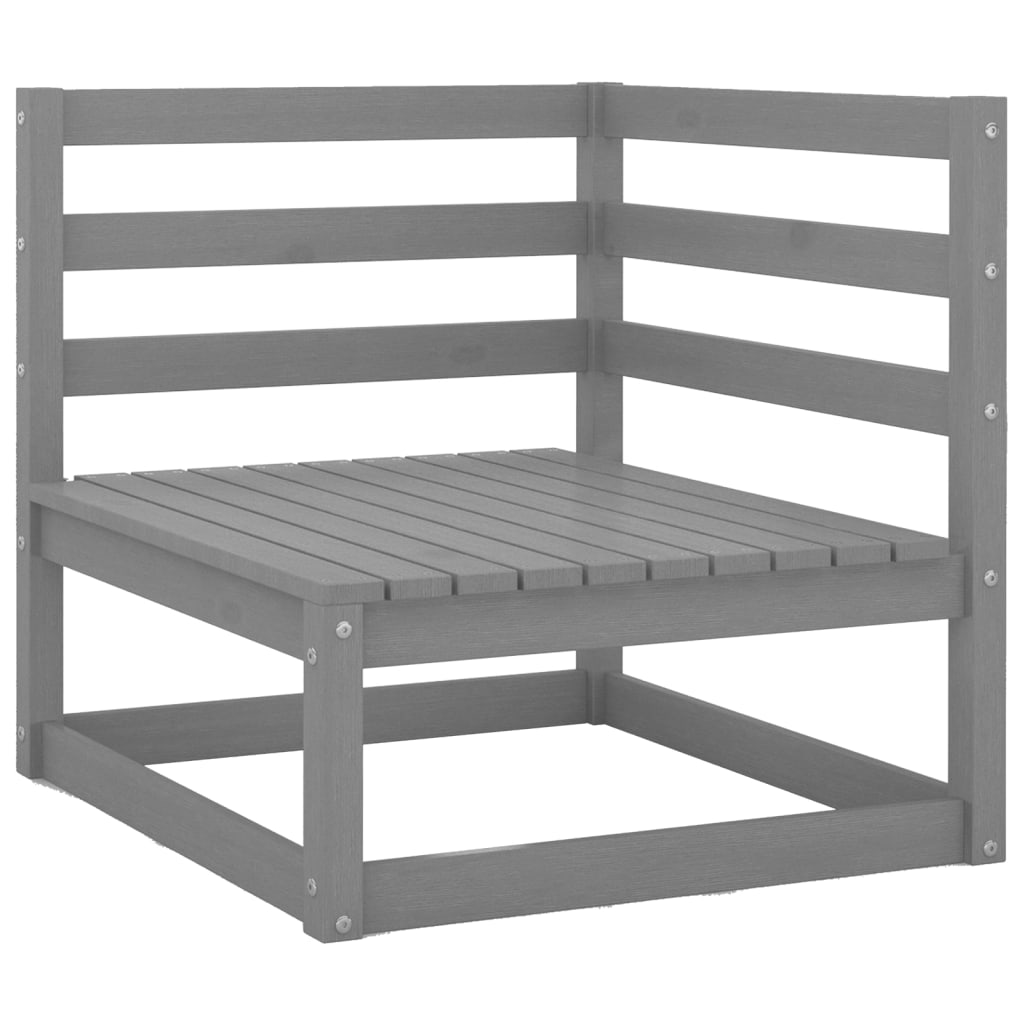 5 pcs conjunto lounge de jardim pinho maciço cinzento - Image 3