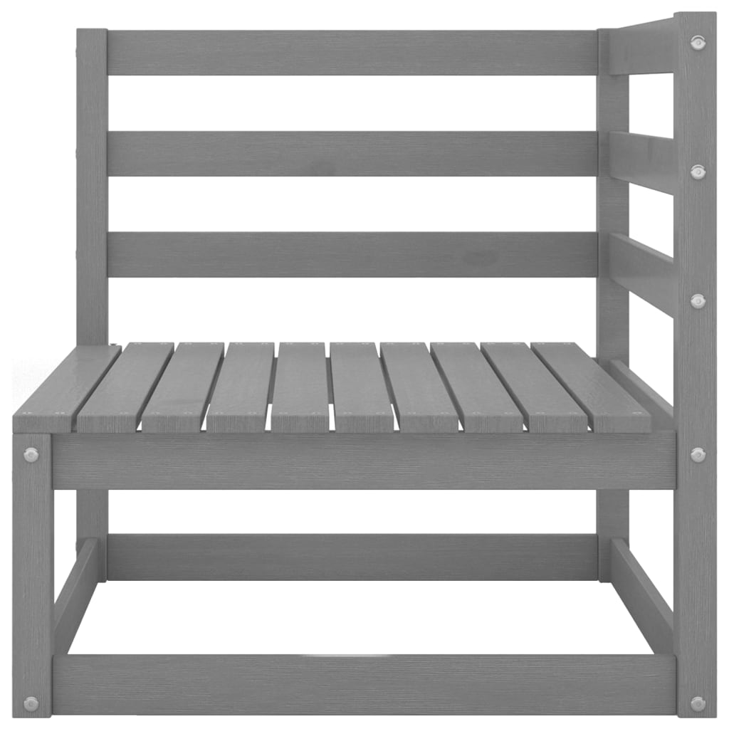 5 pcs conjunto lounge de jardim pinho maciço cinzento - Image 4