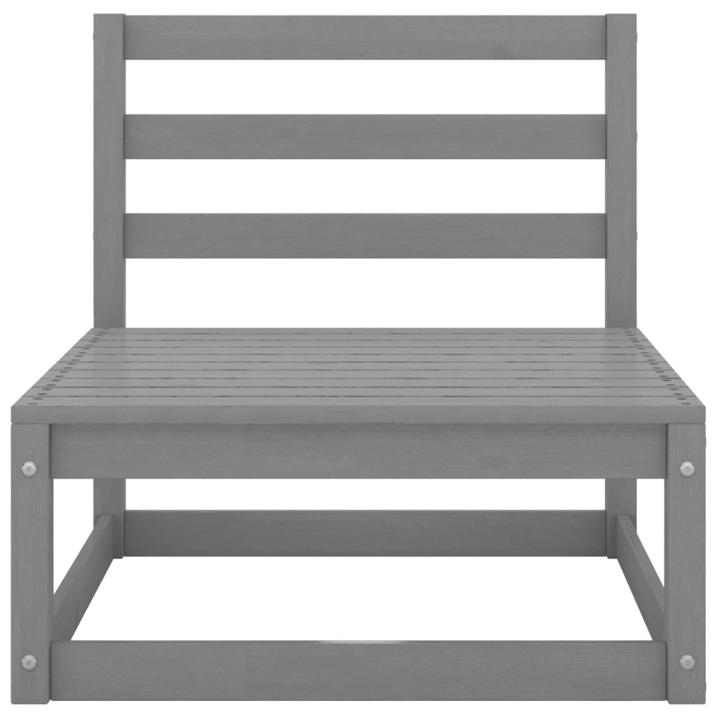 5 pcs conjunto lounge de jardim pinho maciço cinzento - Image 6