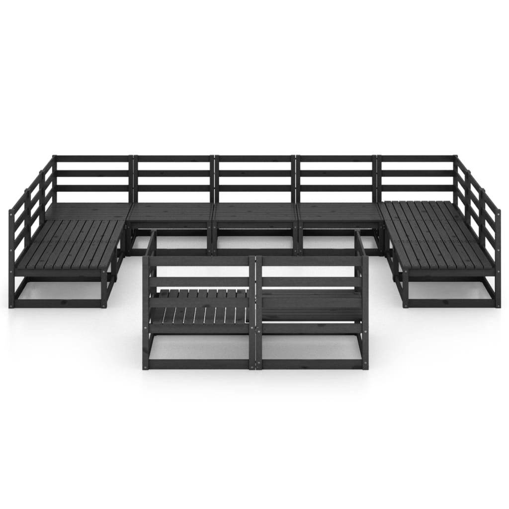 11 pcs conjunto lounge de jardim pinho maciço - Image 2
