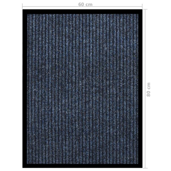 Tapete de porta às riscas 60x80 cm azul - Image 6