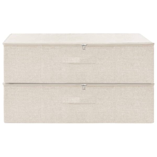Caixas de arrumação 2 pcs tecido 70x40x18 cm cor creme - Image 2