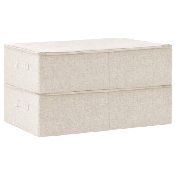 Caixas de arrumação 2 pcs tecido 70x40x18 cm cor creme - Image 3