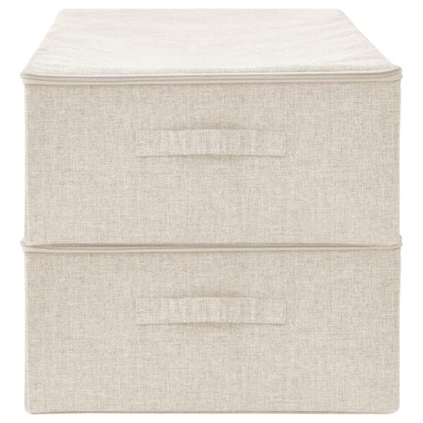 Caixas de arrumação 2 pcs tecido 70x40x18 cm cor creme - Image 4