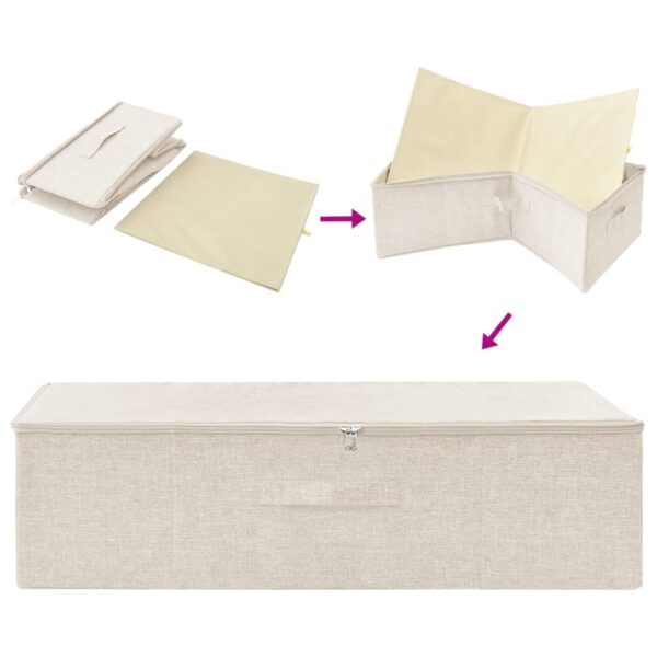 Caixas de arrumação 2 pcs tecido 70x40x18 cm cor creme - Image 5