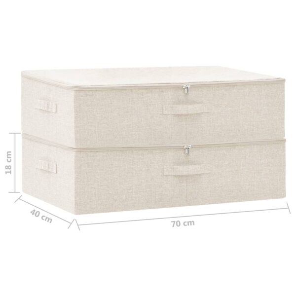 Caixas de arrumação 2 pcs tecido 70x40x18 cm cor creme - Image 10