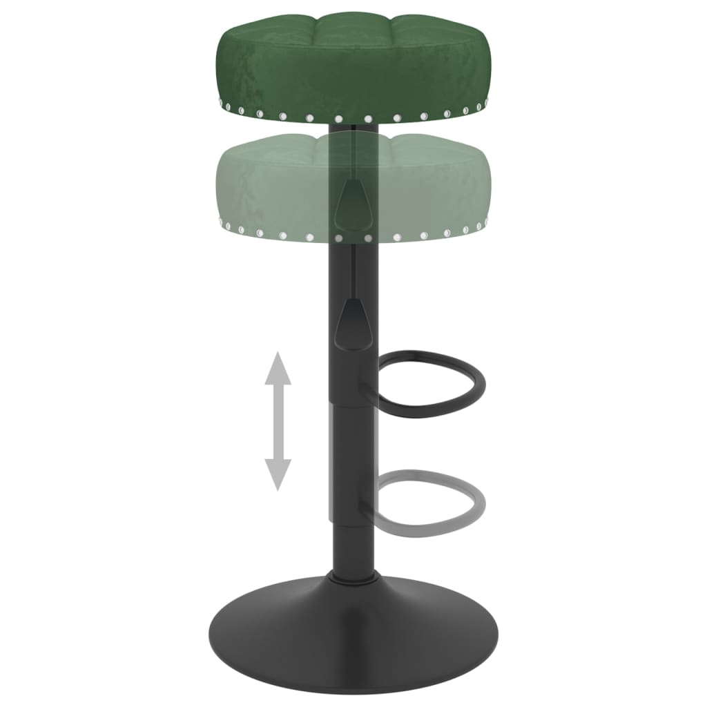 Bancos de bar 2 pcs veludo verde-escuro - Image 6