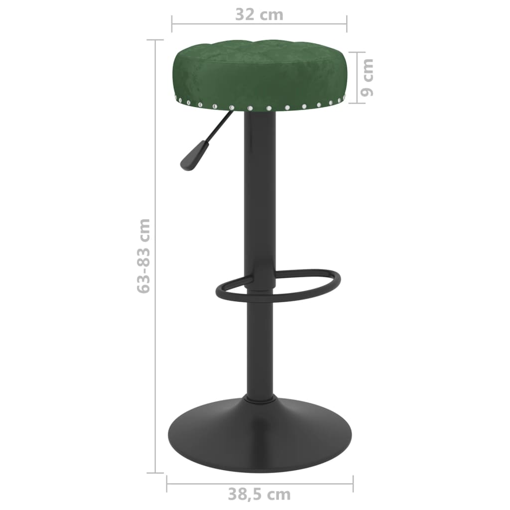 Bancos de bar 2 pcs veludo verde-escuro - Image 8