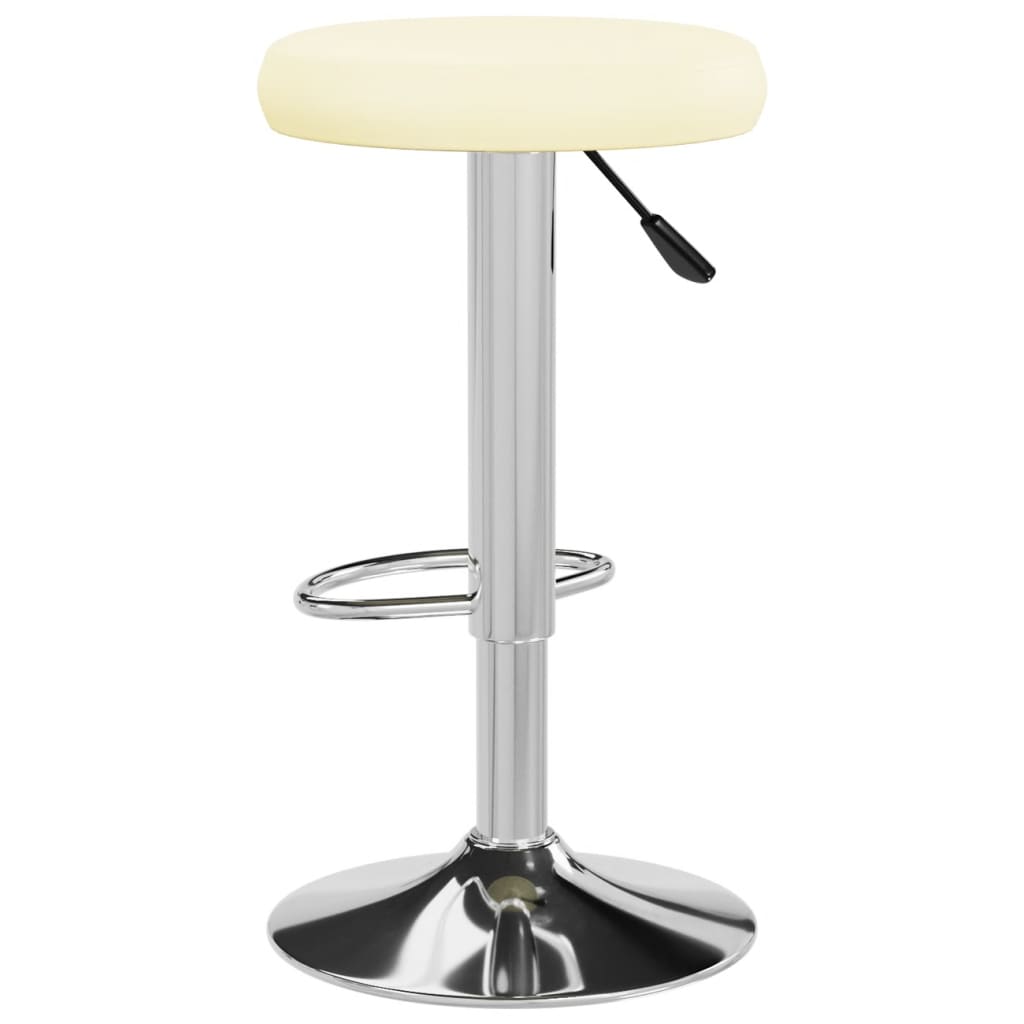 Bancos de bar 2 pcs couro artificial cor creme - Image 4