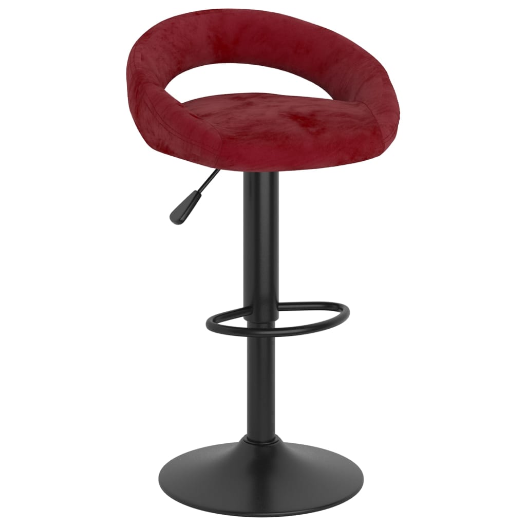 Bancos de bar 2 pcs veludo vermelho tinto - Image 2