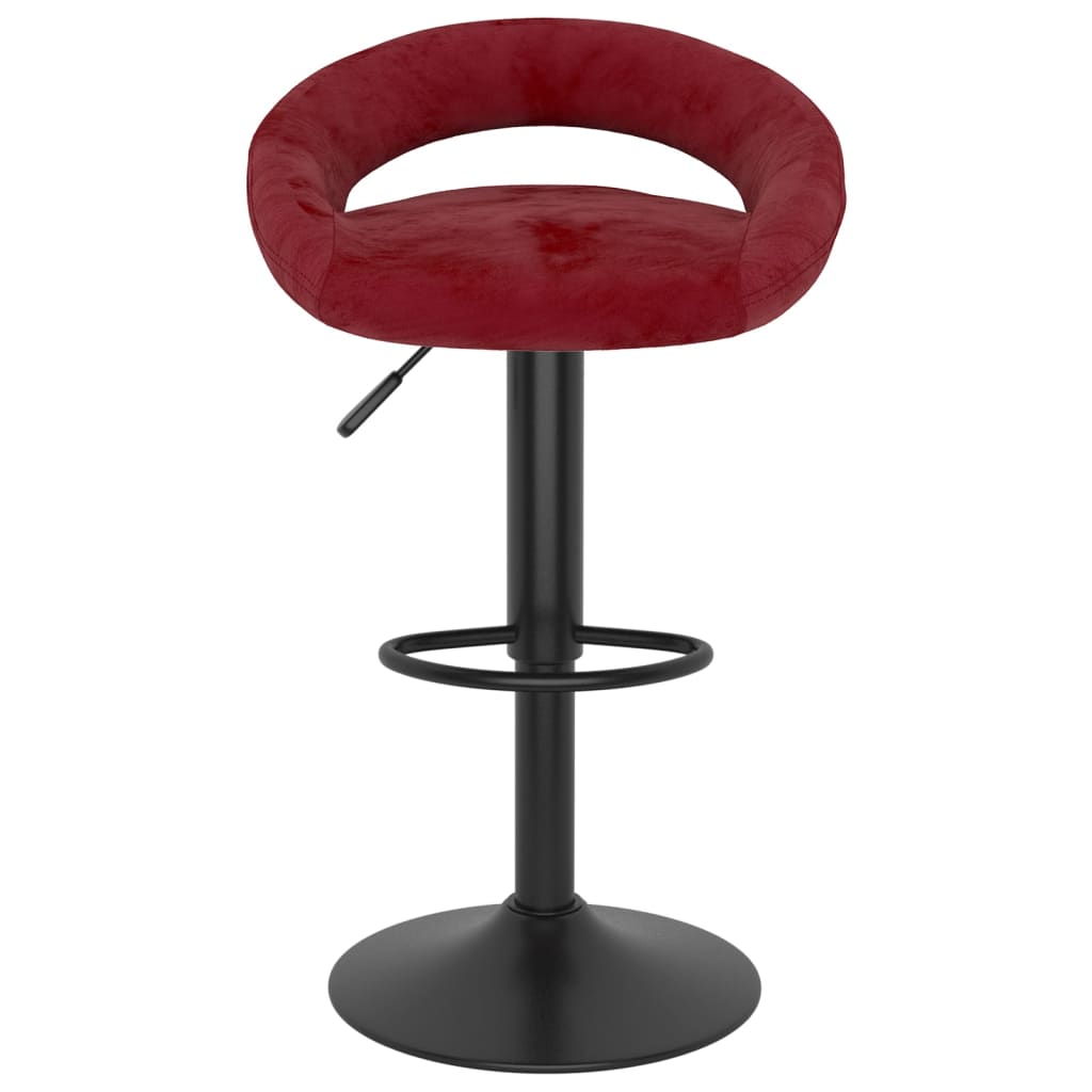 Bancos de bar 2 pcs veludo vermelho tinto - Image 3