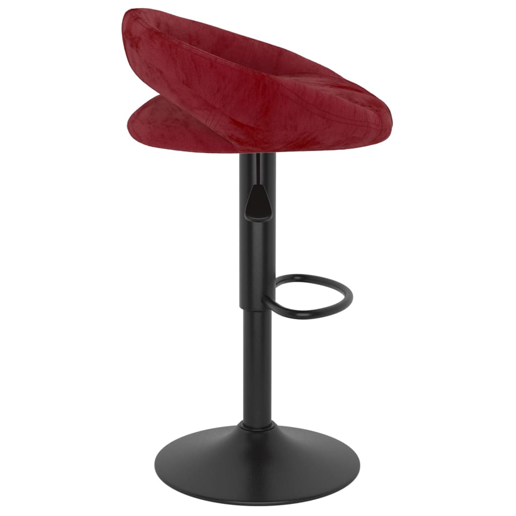 Bancos de bar 2 pcs veludo vermelho tinto - Image 4
