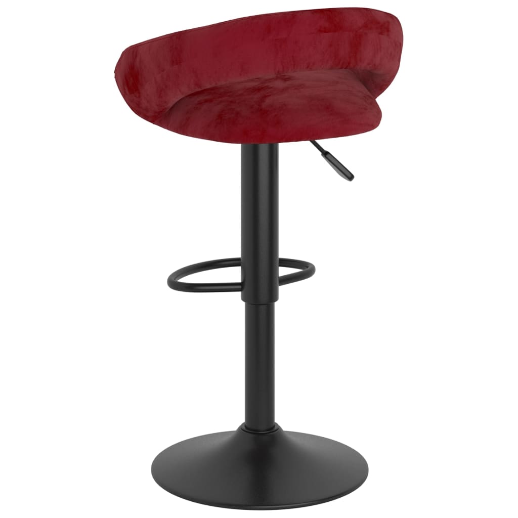Bancos de bar 2 pcs veludo vermelho tinto - Image 5