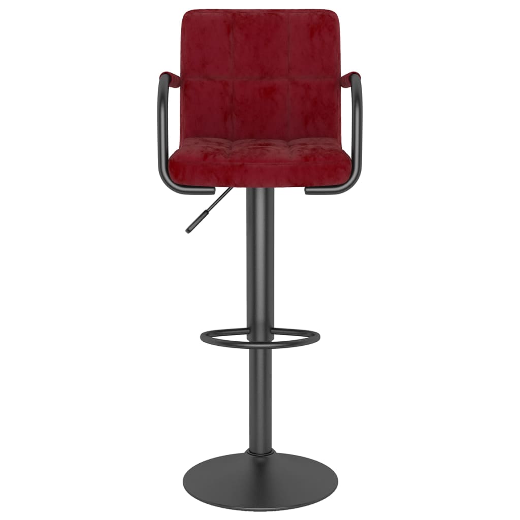 Banco de bar veludo vermelho tinto - Image 2