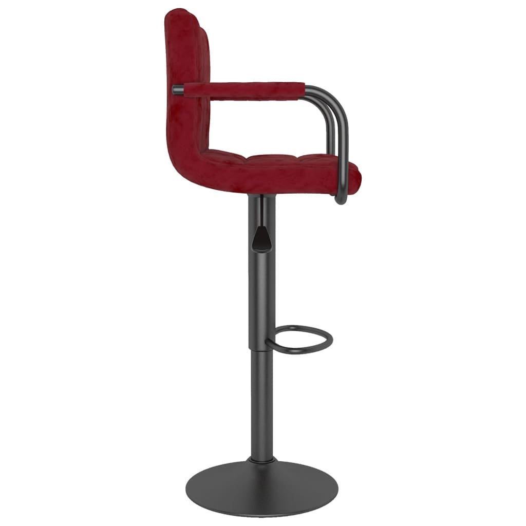 Banco de bar veludo vermelho tinto - Image 3
