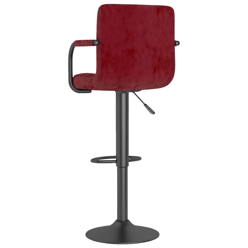 Banco de bar veludo vermelho tinto - Image 4