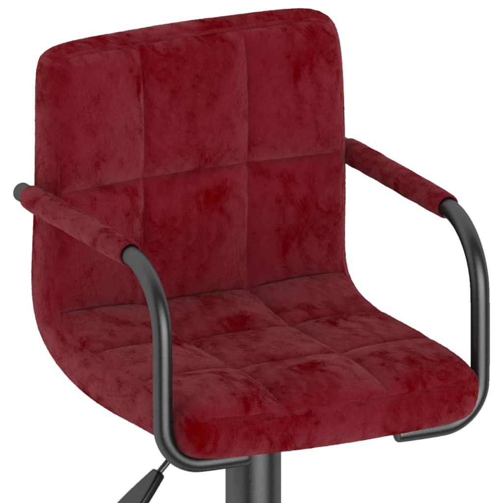 Banco de bar veludo vermelho tinto - Image 6