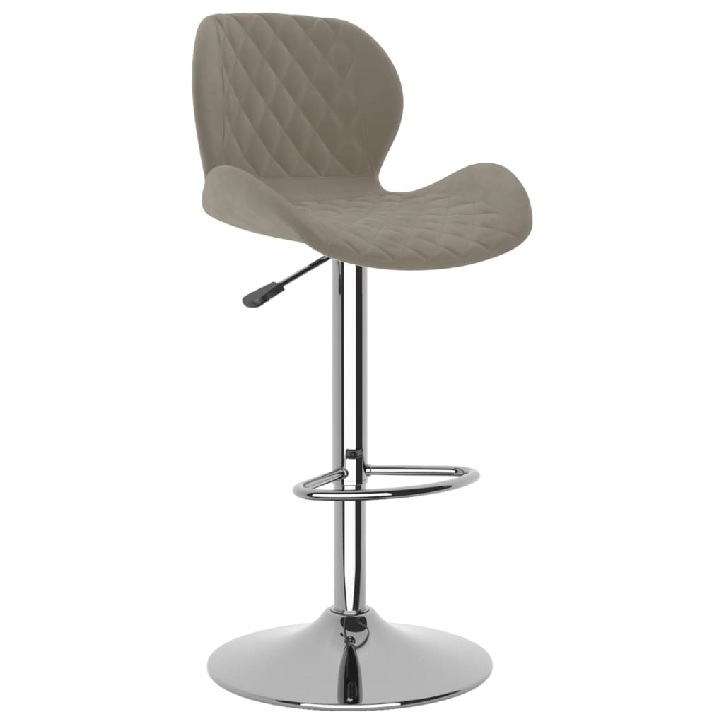 Bancos de bar 2 pcs veludo cinzento-claro - Image 2