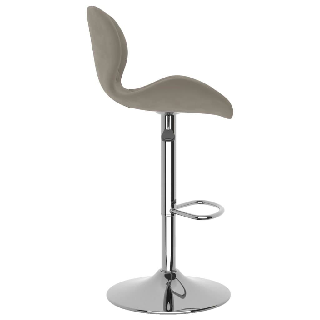 Bancos de bar 2 pcs veludo cinzento-claro - Image 4