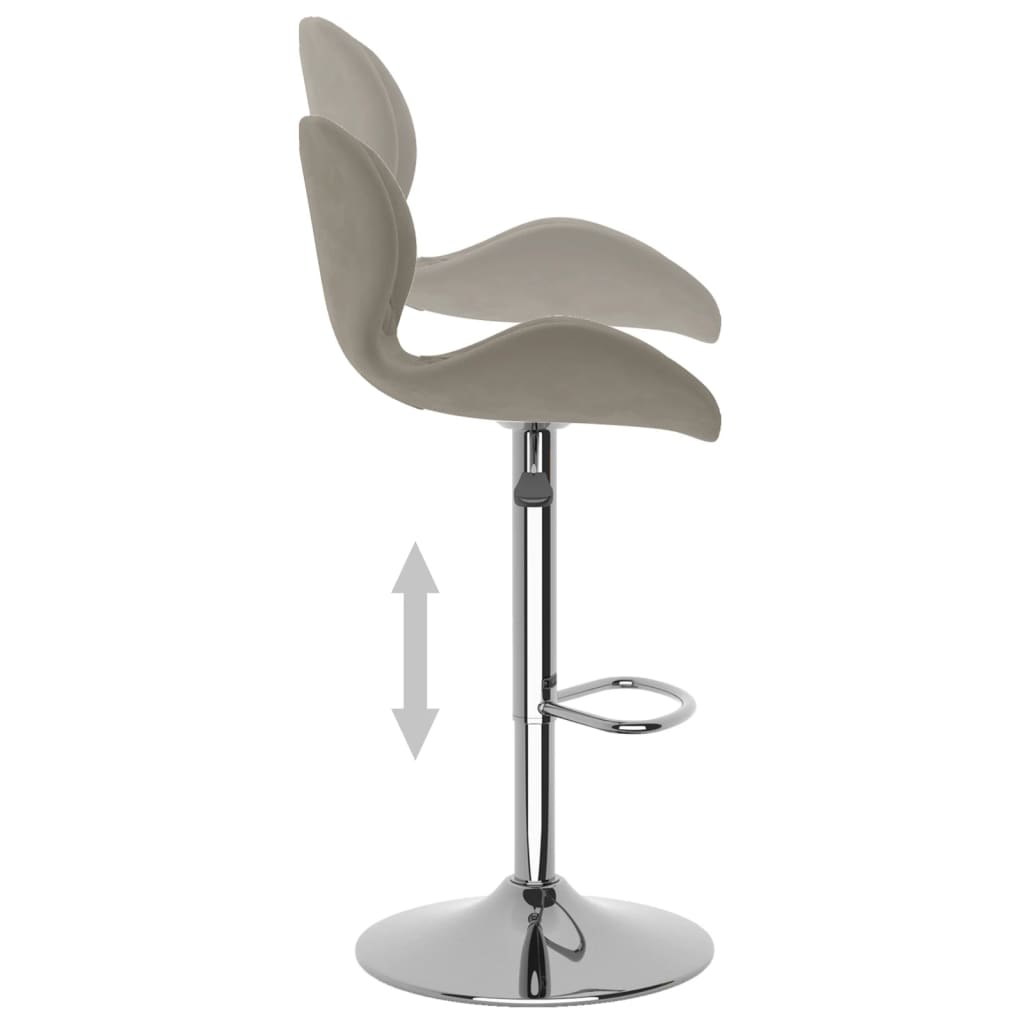 Bancos de bar 2 pcs veludo cinzento-claro - Image 7